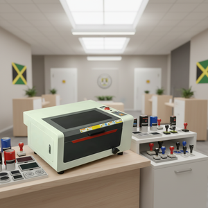 Graveur laser CO2 haute précision Haitop et machine à fabriquer des tampons en caoutchouc avec moteur pas à pas à refroidissement par eau pour <span class=keywords><strong>gravure</strong></span> de haute précision - Product Image 1