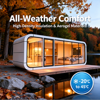 Villa de loisirs extérieure Apple Cabin, maison modulaire à vue panoramique pour complexe hôtelier, zone touristique et destination de vacances