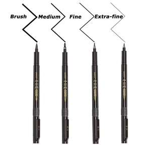 1 ensemble de stylos de calligraphie et lettrage à la main, brosse à recharge flexible, lot de marqueurs pour <span class=keywords><strong>Signature</strong></span>, <span class=keywords><strong>dessin</strong></span>, calligraphie, 4 tailles - Product Image 5