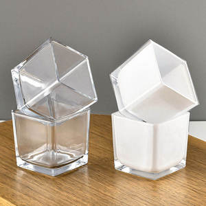 โหลเทียนขนาด80มล. 135มล. 300มล. 640มล. ทรงสี่เหลี่ยมสีดำสีขาวแบบกำหนดเองพร้อมฝาไม้ไผ่ - Product Image 6