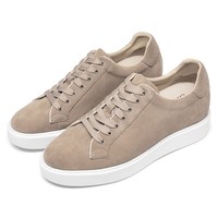 Chaussures décontractées rehaussantes en daim abricot, qualité supérieure, personnalisables en usine, pour augmenter la taille de 6 cm/2,36 pouces