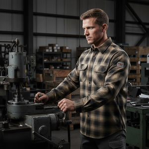 Vêtements de travail antistatiques en coton pour travaux de construction, industriels, mécaniciens, hommes, imperméables, ignifuges, vêtements de sécurité à manches longues - Product Image 4