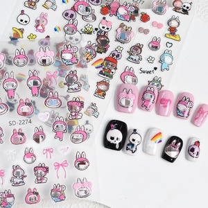 Niedlicher Charakter Nagel aufkleber Beliebte 5D Relief <span class=keywords><strong>Nail</strong></span> Art Aufkleber Dekoration - Product Image 1