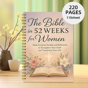 Cuaderno Espiral con Estampado Floral, <span class=keywords><strong>Biblia</strong></span> de Estudio <span class=keywords><strong>para</strong></span> Mujeres, Tema de 52 Semanas, Diario Cristiano, Registro de Oraciones, Regalo Religioso Rosa - Product Image 1