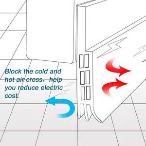 Joint d'étanchéité de bas de <span class=keywords><strong>porte</strong></span>, bloqueur de courant d'air, bande d'étanchéité pour bas de <span class=keywords><strong>porte</strong></span> - Noir - Product Image 6