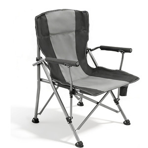 Easy Folding High-Back Portable Camping <b>Chair</b> Sturdy Steel Frame with Cup Holder Metal <b>Garden</b> <b>Chair</b> - Product Image 1