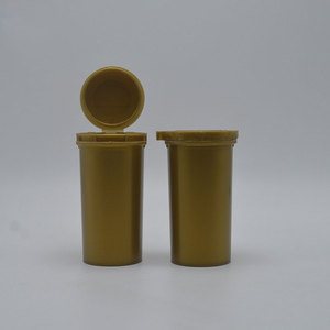 Custom Logo Child Resistant Acrylic Pop Top <b>Bottle</b> Brown Clear Black White Herb Packaging Plastic Tobacco Tubes Packaging - Product Image 1