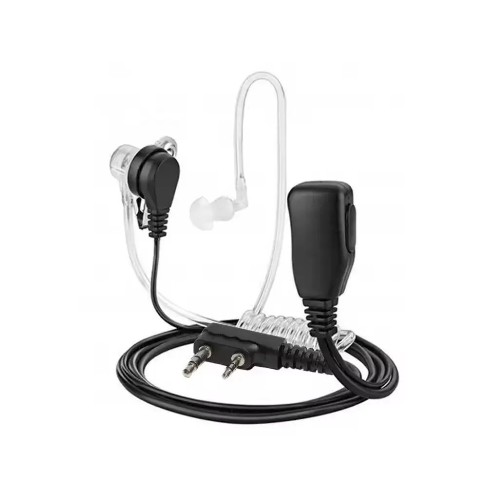 2 Pin PTT MIC,Headset tabung akustik Earpiece In-ear untuk Kenwood TYT Baofeng UV-5R BF-888S CB Radio aksesoris