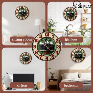 Round Wooden Wall <b>Clock</b> 25x25Cm Silent Design Home Bedroom Hanging <b>Clock</b> - Product Image 4