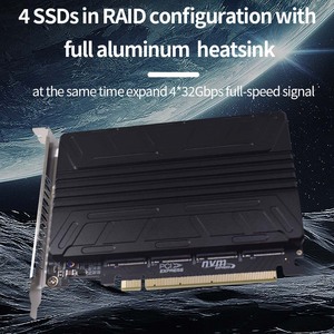 TISHRIC NVME M.2 MKEY SSD RAID PCIe X16 Адаптер расширения RAID-массива, плата распределения портов для материнской платы, Сделано в Китае - Product Image 2
