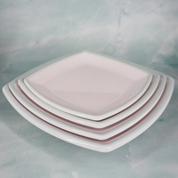 Assiette à dîner en mélamine à rayures vertes Vaisselle en plastique carrée imitant la porcelaine pour restaurant et hôtel à usage domestique