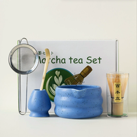Koleksi Matcha dari Toko Teh dengan Chawan Keramik dan Chasen Bambu, Berbagai Desain Mangkuk dalam Pilihan Set 4, 5, 7, dan 8 Buah, Grosir