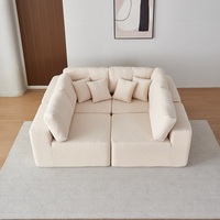 American Free Shipping Ensemble de canapés sectionnels en tissu modulaire 7 pièces en forme de L pour villa Canapés de salon à compression sous vide
