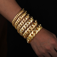 Bracelet cubain Iced Out de plusieurs tailles, plaqué or 18 carats, en cuivre massif et zircon, chaîne Miami Hip Hop, bijoux pour homme, coffret cadeau