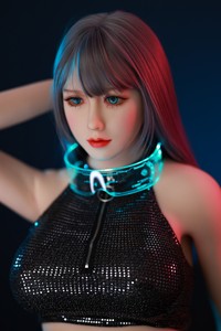 Hot 165cm Cyberpunk Lifelike Companion Doll, Gradient Hair Realistic Adult Model with LED Glasses Soft Breast Lace Trim for Men - Product Image 2