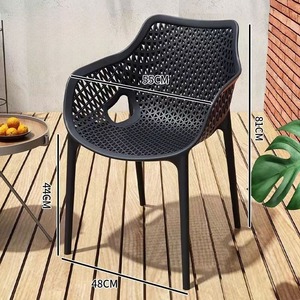 Manufacturer Nordic Design Family <strong>Dining</strong> Room Garden Outdoor PP Hard High-end <strong>Plastic</strong> <strong>Dining</strong> <strong>Chairs</strong> with Armrests - Product Image 5