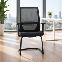 Chaise de bureau moderne en maille avec accoudoirs fixes, base pivotante et dossier solide pour la maison, l'école, l'hôtel et l'usage commercial