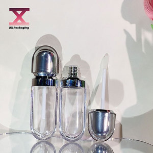 Ống nhựa màu hình bầu dục trong suốt phủ bạc cho hộp đựng son môi lỏng. Thích hợp cho son môi mỹ phẩm. - Product Image 4