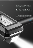 Speedometer Sepeda Digital Multifungsi Empat-dalam-Satu Tahan Air LED ABS Isi Ulang USB Nirkabel Terintegrasi Klakson