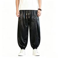 Pantalon ample pour homme en jacquard à motif de dragon, avec cordon de serrage, poignets élastiques, style streetwear décontracté, pantalon harem