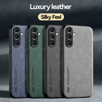 Pour Samsung Galaxy S24 S23 S22 S21 Ultra S20 FE S10 Plus S25 Edge Coque arrière Etui en cuir d'agneau de luxe antichoc pour téléphone