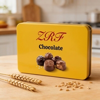 Boîte en étain rectangulaire personnalisée, conteneur en métal de qualité alimentaire pour chocolat, biscuits, emballage de bonbons