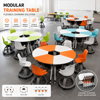Table de classe collaborative pliable mobile, ensemble de bureaux modulaires pour étudiants pour salle de formation scolaire