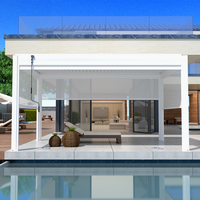 Maßgefertigte Manuelle Metalldachabdeckung für Aluminium-Outdoor-Pavillon-Bausätze mit Schwimmbad, Nicht-Motorisiert