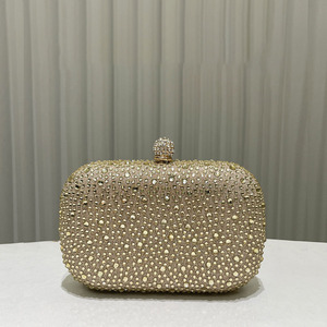 New Arrival Ladies Elegant <strong>Silver</strong> Evening Bag Rhinestones Embellished Polyester Shoulder <strong>Clutch</strong> for Parties - Product Image 1