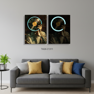 Tableau mural abstrait lumineux à LED, art mural <span class=keywords><strong>moderne</strong></span> encadré pour salon, grande peinture suspendue - Product Image 5
