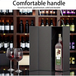 Caja <span class=keywords><strong>de</strong></span> Cartón Rígido Negra <span class=keywords><strong>de</strong></span> Lujo Ecológica con Cierre Magnético para Botellas <span class=keywords><strong>de</strong></span> Vino Premium, Accesorios y Embalaje <span class=keywords><strong>de</strong></span> Regalos - Product Image 4