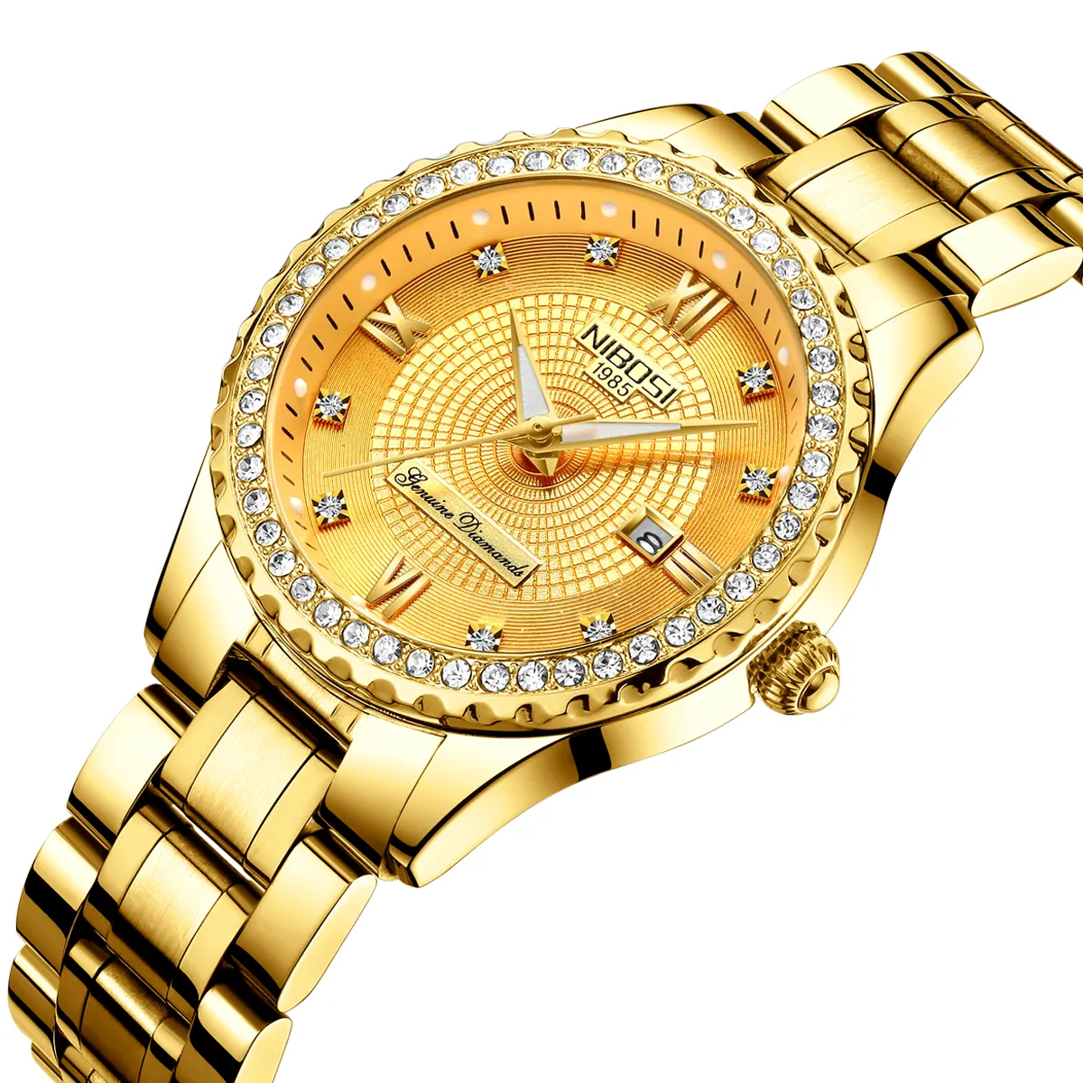 नि: शुल्क शिपिंग NIBOSI 2357 महिला घड़ियाँ शीर्ष ब्रांड लक्जरी सोने की घड़ी फैशन क्वार्ट्ज घड़ी व्यापार Reloj निविड़ अंधकार घड़ी