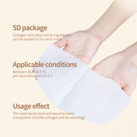 Vente en gros Masque facial au collagène biologique Cou Poitrine Acide hyaluronique raffermissant Peptides végétaliens Matériau cristal Soins de la peau efficaces