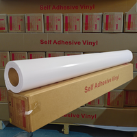 Rouleau Adhésif Vinyle PVC Blanc Brillant 140 g/m² Imprimable Numérique Jet d'Encre, Haute Qualité, Auto-Adhésif en Gros