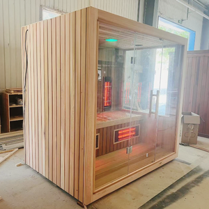 Interior <span class=keywords><strong>de</strong></span> lujo <span class=keywords><strong>de</strong></span> cedro rojo al aire libre Sauna Villa Burning barril Sauna habitación infrarrojo lejano <span class=keywords><strong>onda</strong></span> habitación sudor vapor - Product Image 2