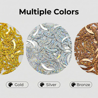 Paillettes en vrac PVC PET multicolores 32*5mm en forme de dent d'éléphant, holographiques, résistantes à l'abrasion et à la chaleur pour la vente en gros