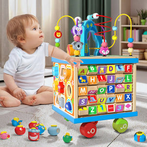 <span class=keywords><strong>Cube</strong></span> d'activités <span class=keywords><strong>en</strong></span> <span class=keywords><strong>bois</strong></span> Montessori avec labyrinthe <span class=keywords><strong>de</strong></span> perles d'animaux, trieur <span class=keywords><strong>de</strong></span> formes et coffre au trésor - Jouet éducatif pour tout-petits <span class=keywords><strong>de</strong></span> 1 à 4 ans - Product Image 2
