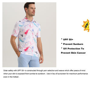 Maillot de spandex en polyester imprimé avec motif de logo personnalisé, séchage rapide, golf ajusté UPF 50 pour T-shirts polo - Product Image 6