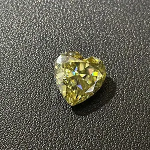 2.0mm To 11.0mm Heart Cut Colored Moissanite Yellow 0.05ct To 5.0ct Moissanite Stone Lab Grown Diamond