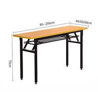 Table de formation rectangulaire pliable robuste, bureau polyvalent portable, structure en bois robuste, chêne écologique, pour réunions et salles de classe