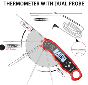 <span class=keywords><strong>Thermomètre</strong></span> numérique à double <span class=keywords><strong>sonde</strong></span> en acier inoxydable, affichage instantané, haute précision, fonction d'<span class=keywords><strong>alarme</strong></span>, <span class=keywords><strong>thermomètre</strong></span> pour <span class=keywords><strong>four</strong></span> - Product Image 4