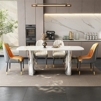 Meubles de salle à manger en gros, table à manger en marbre, ensemble de table à manger moderne avec 4, 6 ou 8 chaises, ensembles de salle à manger de luxe, table à manger