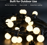 Guirnalda de Luces LED G50 de 5 Metros, 10 LED, Blanco Cálido, Impermeable, para Jardín, Patio, Exterior, DC12V