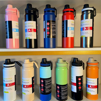 Moderno Termo Aislado al Vacío de Doble Pared de Acero Inoxidable 600ml 800ml, Botella de Agua Deportiva para Viajes y Bebidas