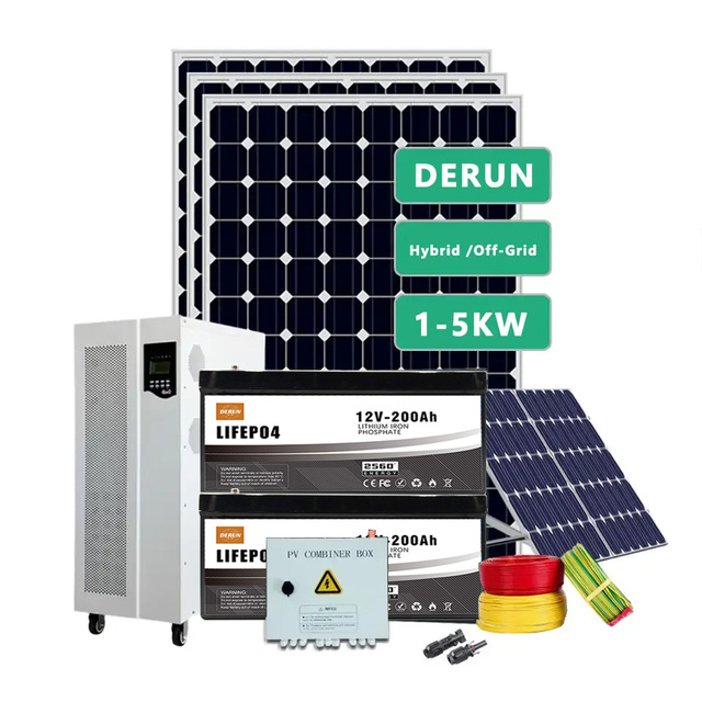 DERUN All in One Small Solar Power Storage System for Home 1KW 2KW 3KW 4KW Hybrid/Off-Grid Solar Energy System