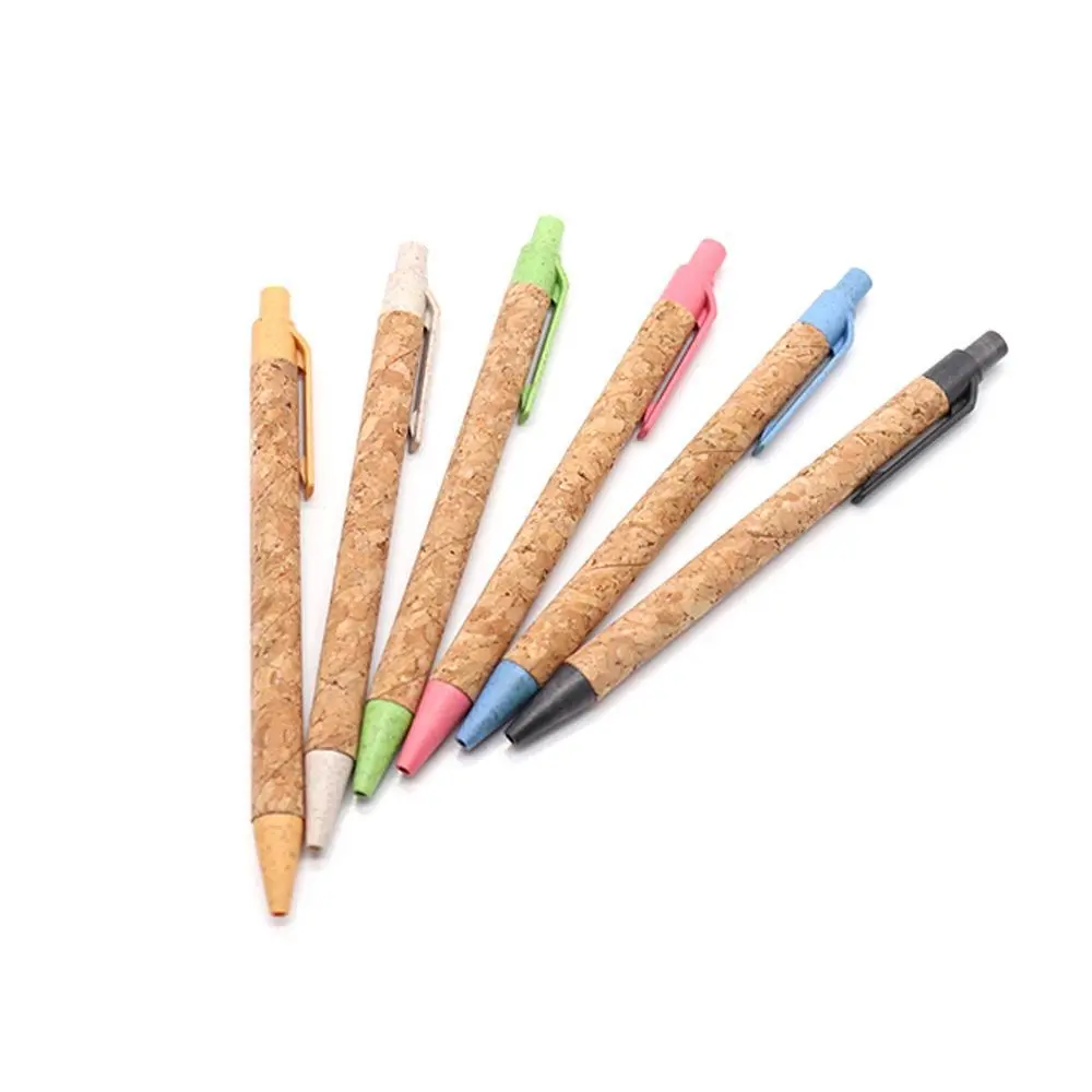 Stylet Boligrafos d'écriture par poussée durable rentable stylos à bille avec logo personnalisé stylo à bille en liège