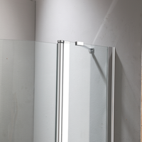 Cabine de douche double coulissante incurvée avec verre trempé de 6 mm, cabine de douche d'angle, salle de bain