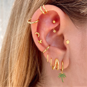 ROXI 2021 Pendientes de Aro de Plata 925 con Circonitas y Diseño de Palmera de Coco para Playa, Joyería de Moda - Product Image 5