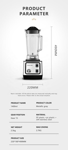 <span class=keywords><strong>Silver</strong></span> <span class=keywords><strong>Crest</strong></span> Blender 1500W 2L Grande Capacité Commercial Avec Mélangeur Broyeur Heavy Duty Machine Portable Ice Smoothie Blenders - Product Image 6