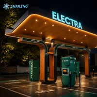 Cubierta para Carga de Vehículos Eléctricos, Personalizada, Comercial, de Acero para Exteriores, con Letrero Luminoso LED 3D para Centro de Carga Rápida